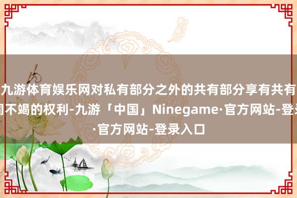 九游体育娱乐网对私有部分之外的共有部分享有共有和共同不竭的权利-九游「中国」Ninegame·官方网站-登录入口