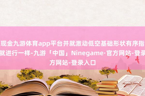 现金九游体育app平台并就激动低空基础形状有序指标成就进行一